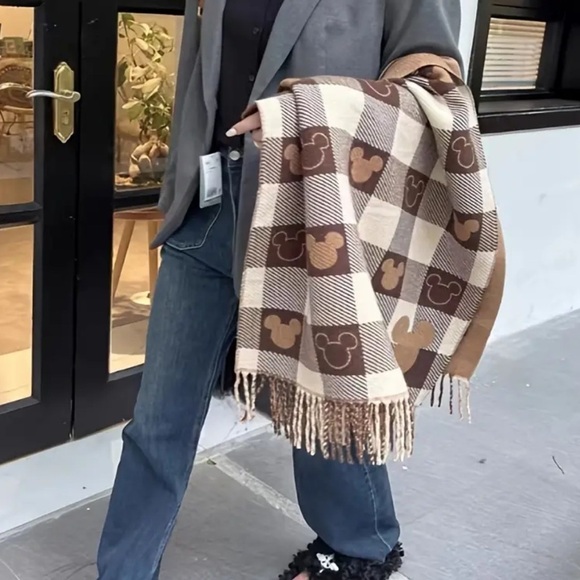 Vintage Chic Disney Inspired Square Grid Scarf
 - NWT - Picture 3 of 4